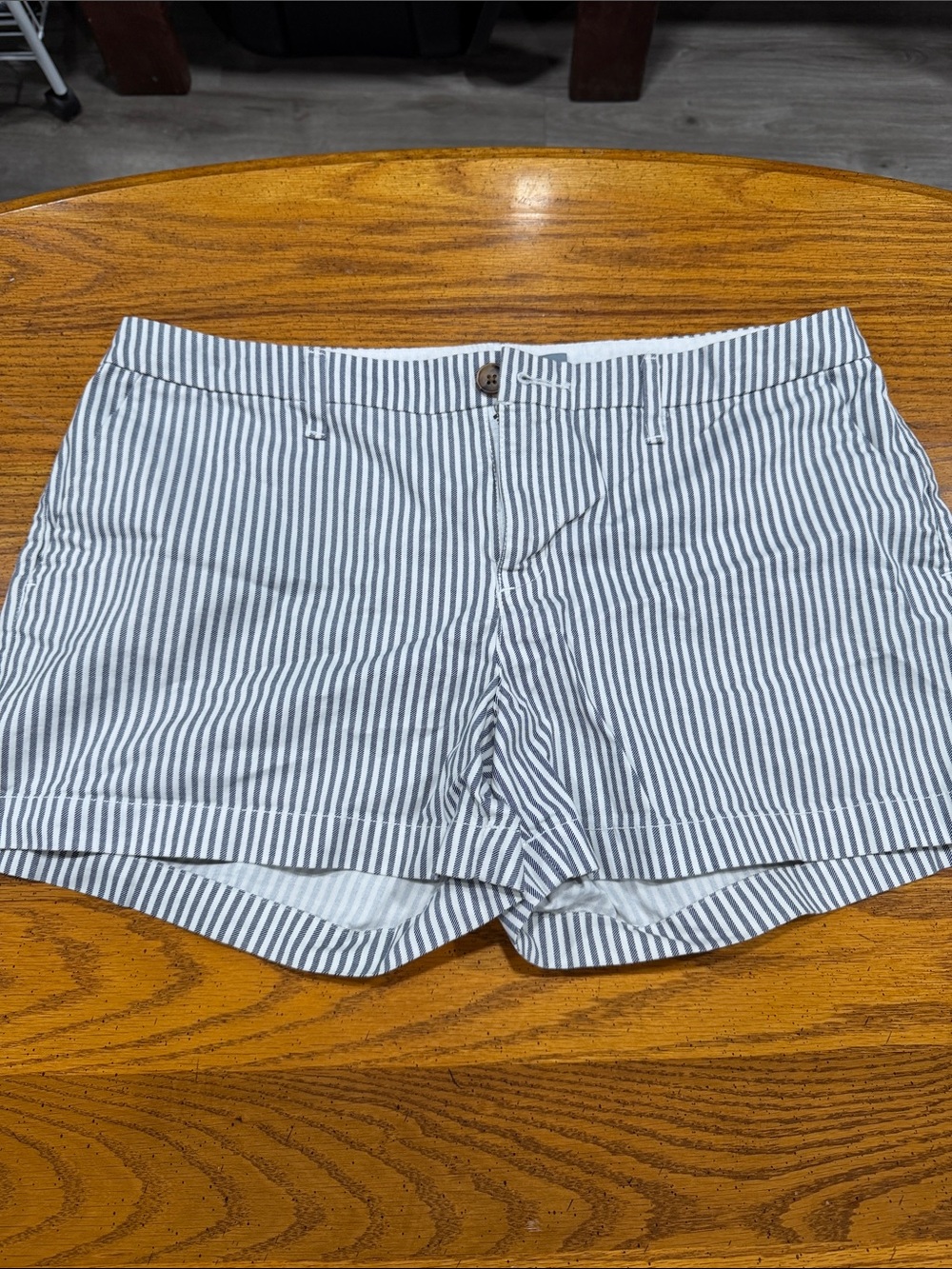 Old Navy Blue and White Striped Women’s Bermuda Shorts